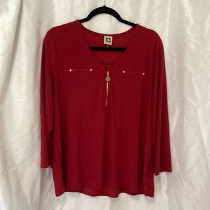 Anne Klein long sleeve pullover blouse szXL